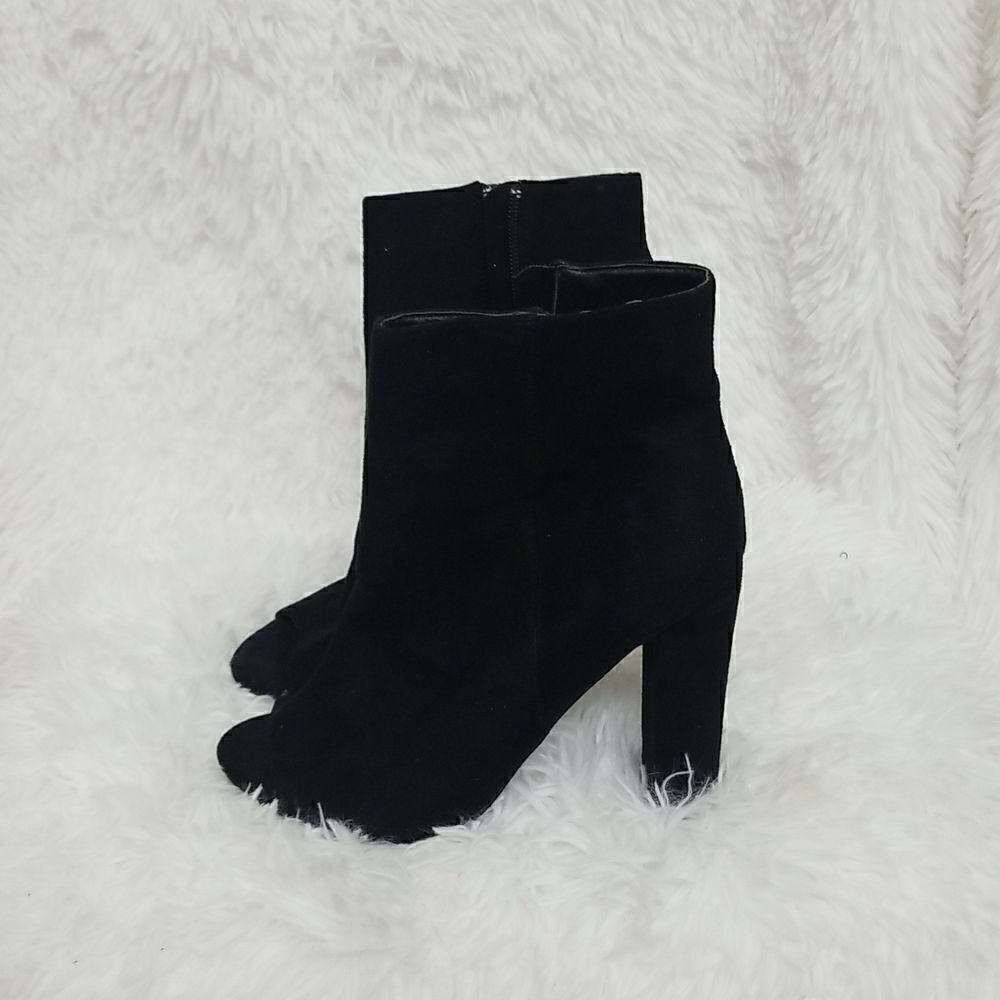 Wild Diva 4inch Black Open-Toe Ankle Booties